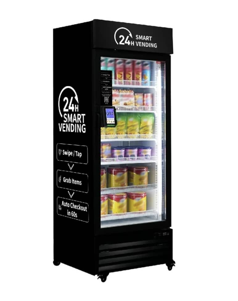 HAHA Smart AI Vending Machine for Business Contactless Grab & Go, Multi-Item Combo Vending with APP Management & Cashless Payment US460CT(Black, AI Plus-B)